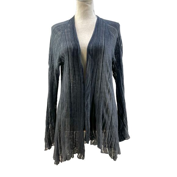 Eileen Fisher Sweaters - Eileen Fisher Linen Silk Long Sleeve Cardigan Blue Open Front